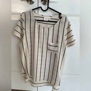 BP white black striped shirt with open sides